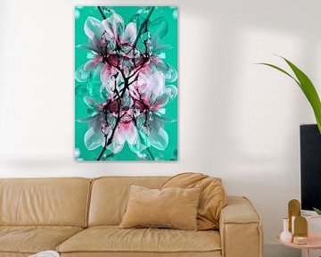 Spring impression with magnolias in soft green by Silva Wischeropp