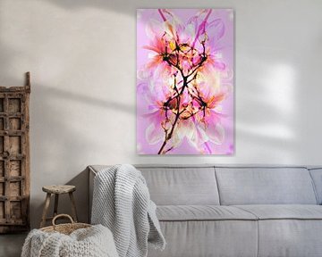 Lente-impressie met magnolia's in roze van Silva Wischeropp