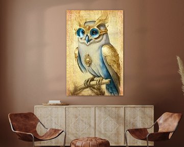 Golden owl by INA FineArt