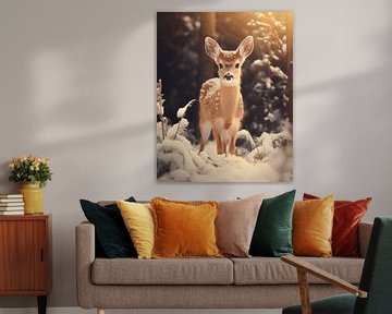 Deer in winter landscape by Studio Allee