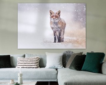 Fuchs im Schneesturm von Pim Leijen