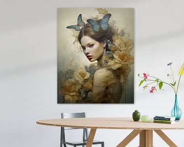 Butterfly girl, modern portrait by Carla Van Iersel