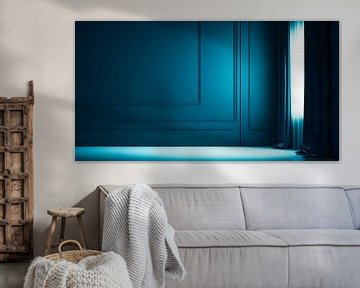 Blauwe kamer met gordijnen van Mustafa Kurnaz