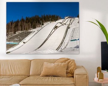 Snow-covered Ski Jumps in Lillehammer, Norway