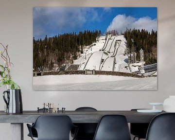 Snow-covered Ski Jumps in Lillehammer, Norway by Adelheid Smitt