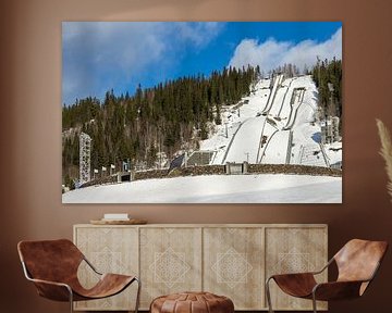 Olympic ski jumps in the snow, Lillehammer, Norway by Adelheid Smitt