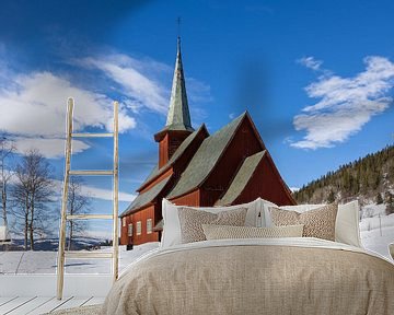 De Hegge staafkerk in Noorwegen van Adelheid Smitt