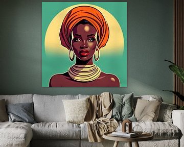 Tarika, illustratie van een Afrikaanse vrouw in retro stijl van All Africa