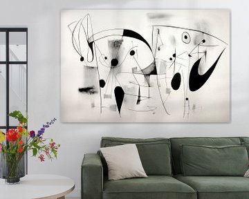 Abstrait, minimalisme, noir et blanc sur Joriali Art abstrait