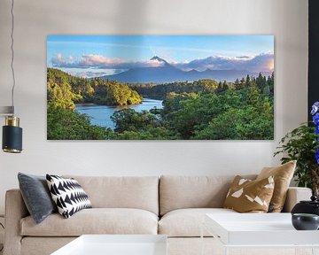 Nieuw-Zeeland Mount Taranaki Panorama van Jean Claude Castor