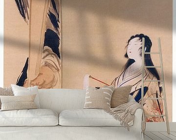 Kawanabe Kyōsai - Der Höllenkönig Enma und die Höllenkurtisane