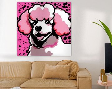 Pink Poodle Club 1 - illustration de chien sur The Art Kroep