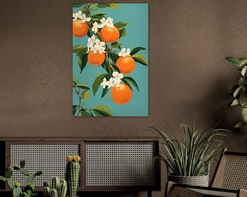 Vintage style oranges by Digitale Schilderijen