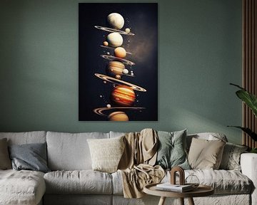 De planeten van Digitale Schilderijen