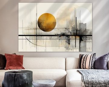 Modern abstract met gouden accent van Studio Allee