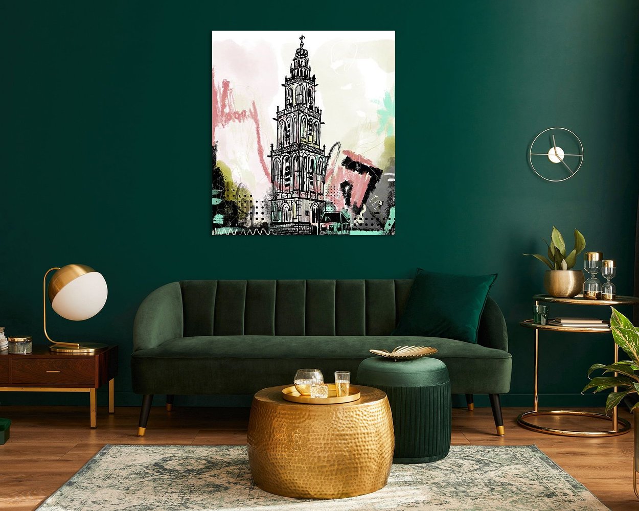 Voorbeeld van het werk in een kamer