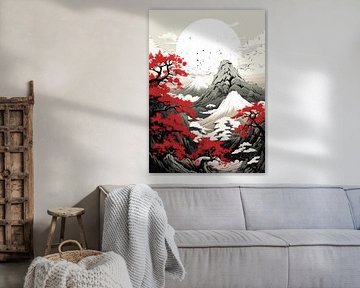 Japanse schilderkunst Ukiyo van Qreative