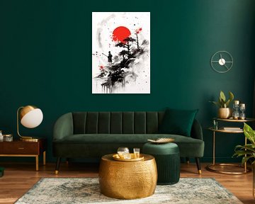 Japanse schilderkunst Ukiyo van Qreative