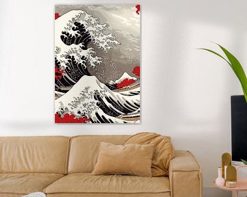 Japanse schilderkunst Ukiyo van Qreative