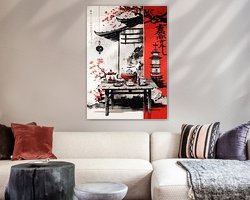 Voorbeeld van het werk in een kamer