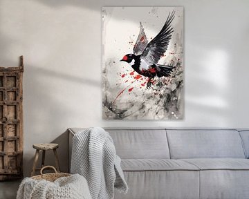 Abstracte Japanse Ukiyo-schilderij van Qreative