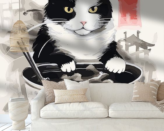 Voorbeeld van het werk in een kamer