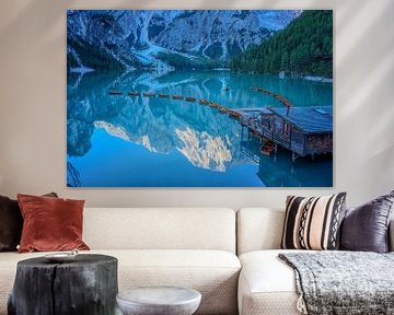 Lago di Braies / Pragser Wildsee dans les Dolomites sur Leon Okkenburg