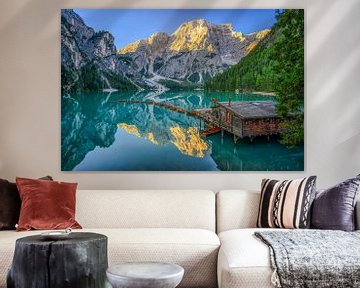 Lago di Braies / Pragser Wildsee dans les Dolomites sur Leon Okkenburg