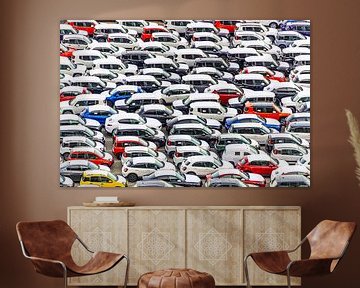 Car's in queues waiting to be shipped by Bob Janssen