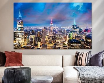 Leuchtende Skyline von New York City (Ansicht 2023) von Sascha Kilmer