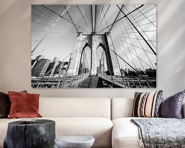 Brooklyn Bridge New York City (Schwarz Weiß) von Sascha Kilmer