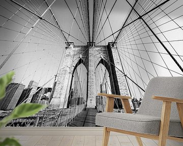 Brooklyn Bridge New York City (Black White) by Sascha Kilmer