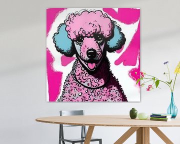 Roze Poedel Club 2 - puppy illustratie kinderkamer van The Art Kroep