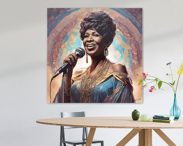 Aretha Franklin - 1 van Johanna's Art
