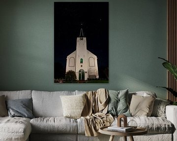 Kirche von Feerwerd bei Nacht von Bo Scheeringa Photography