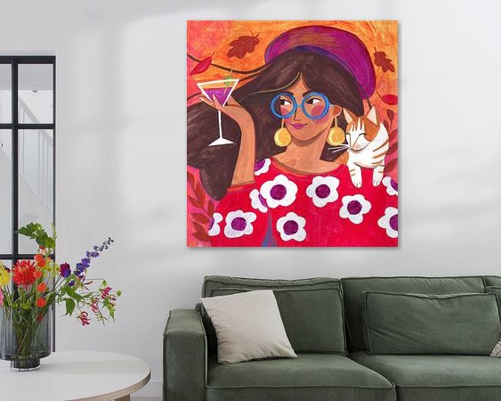 Voorbeeld van het werk in een kamer