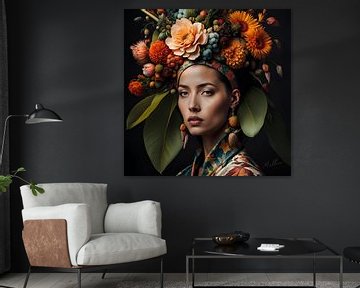 Blooming Beauty: een portret van diversiteit en schoonheid van Mellow Art