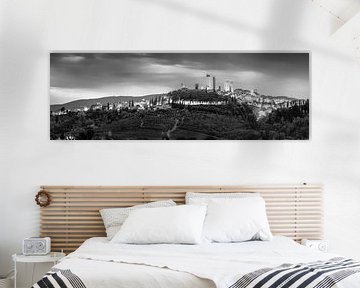 Sfeervol San Gimignano in Toscane in Italië in zwart-wit van Manfred Voss, Schwarz-weiss Fotografie