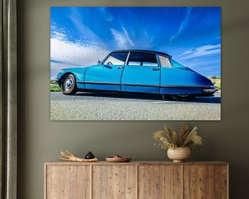 Citroën DS klassieke limousine auto in blauw van Sjoerd van der Wal Fotografie