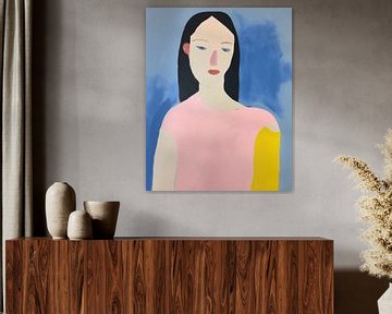 Portrait minimaliste moderne et abstrait sur Carla Van Iersel