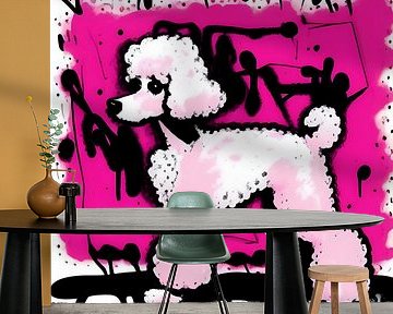 Roze Poedel Club 9 - Schilderij Hond van The Art Kroep