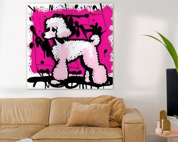 Roze Poedel Club 9 - Schilderij Hond van The Art Kroep