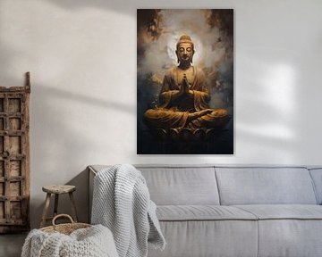 Méditation au clair de lune de Bouddha sur Emil Husstege