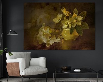 Still life with flowers. In the style of Rembrandt. by Alie Ekkelenkamp