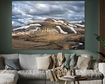 Blick vom Hrafntinnusker entlang des Laugavegur.