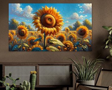 Sommerlicht über französischen Sonnenblumen von Mike