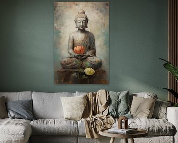 Boeddha's Lotusreflectie van Emil Husstege