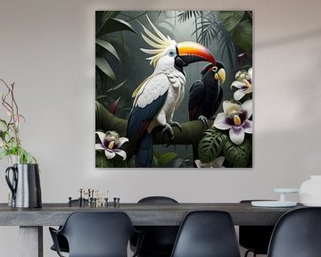 Kakatoecan vogel en dwergpapegaai van Wilfried van Dokkumburg