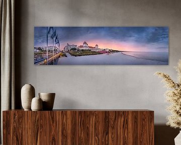 Binz on Rügen with beach and pier at sunset by Voss Fine Art Fotografie