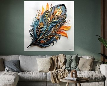 plumes colorées sur Gelissen Artworks